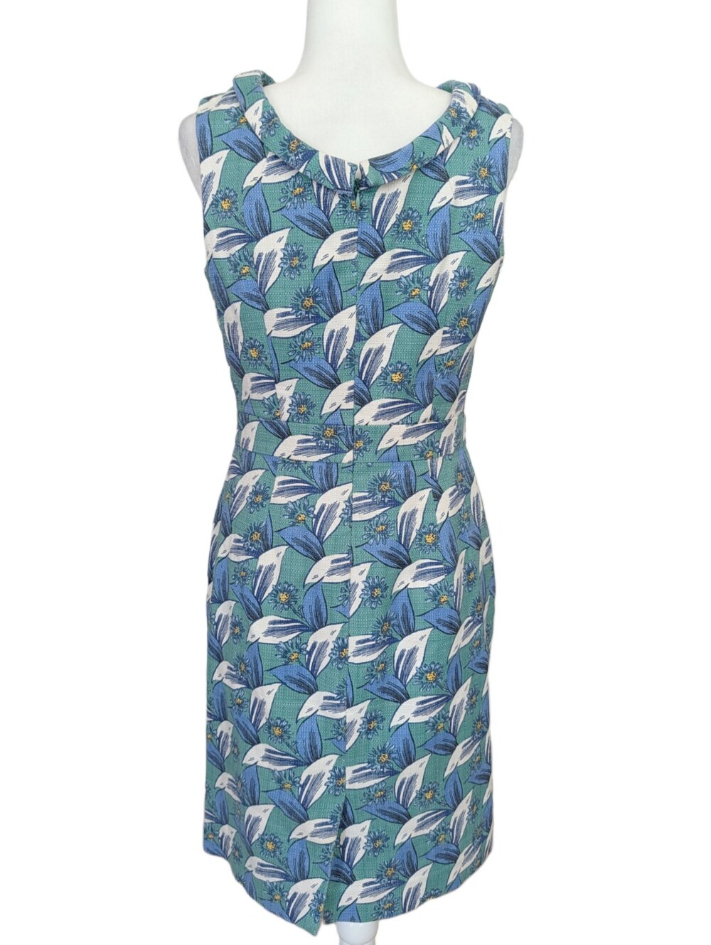 Boden Womens Blue Green Martha Sleeveless Floral Printed Sheath Midi Dress 8R - Picture 4 of 13